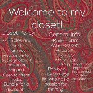 Closet Policies/ General information!